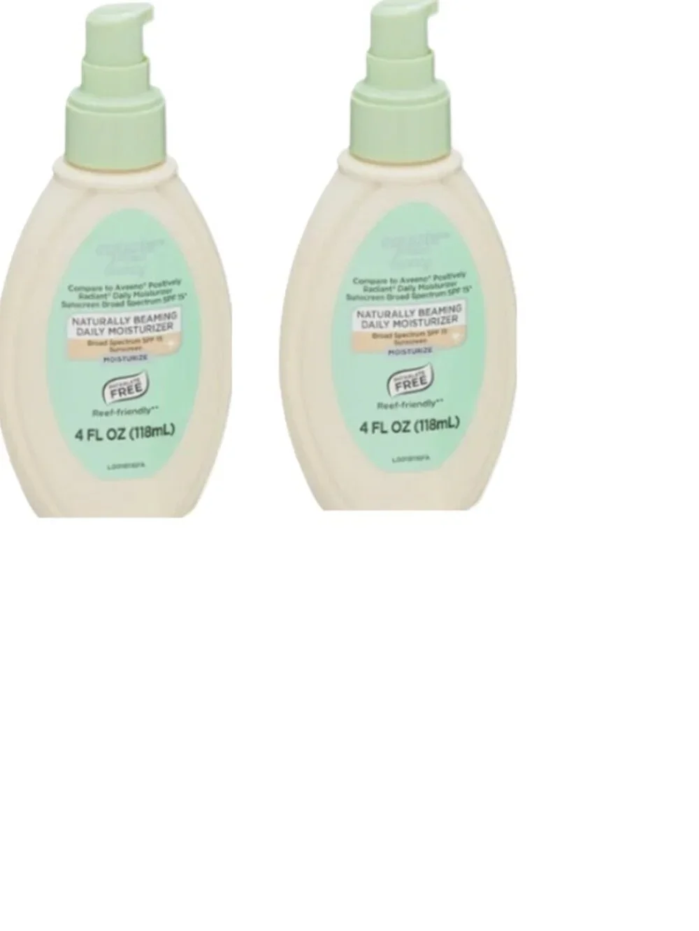 Equate Naturally Beaming Daily Moisturizer SPF 15 4oz EACH 2PK
